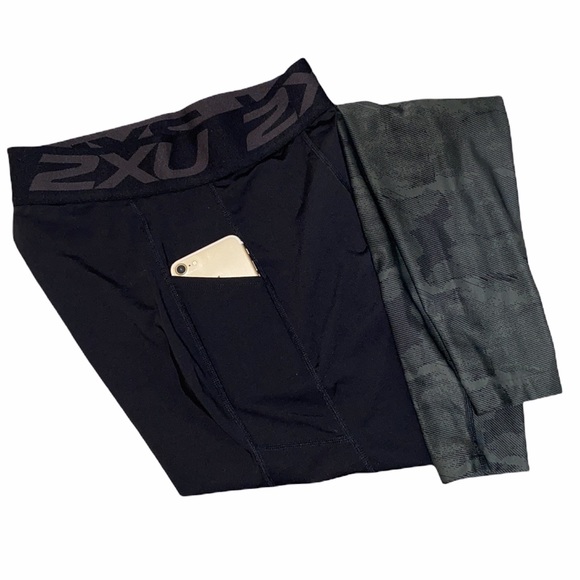 Men’s 2XU Accelerate Compression Tights Black & Camo (Large Tall) - Picture 3 of 14